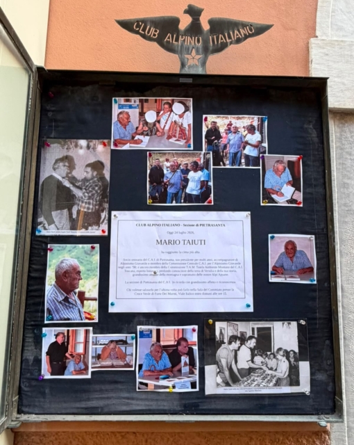 Il nostro socio onorario Mario Taiuti ha raggiunto ieri la vetta più alta.

Oltre al lato umano e alle sue competene storiografiche ricordiamo il grande attaccamento alla nostra sezione e il suo impegno: consgliere dal 1956 al 1961 e nuovamente dal 1965; nel 1967-1969 è vicepresidente, mentre dal 1969 al 1984 è presidente. 

Inoltre, è stato delegato TAM dal 1984 ai primi anni ‘90 e accompagnatore di alpinismo giovanile per tutti gli anni ‘70 buona parte degli ‘80.

Molti di noi hanno avuto il piacere di conoscerlo e di entrare in contatto con la montagna grazie a lui.
